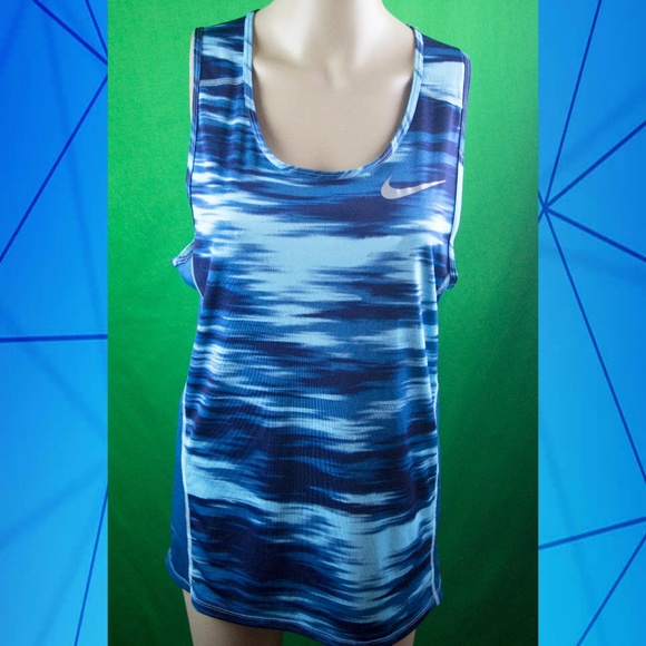 Nike Blue Camouflage Dri-Fit Sport's Tank Top - Picture 2 of 5